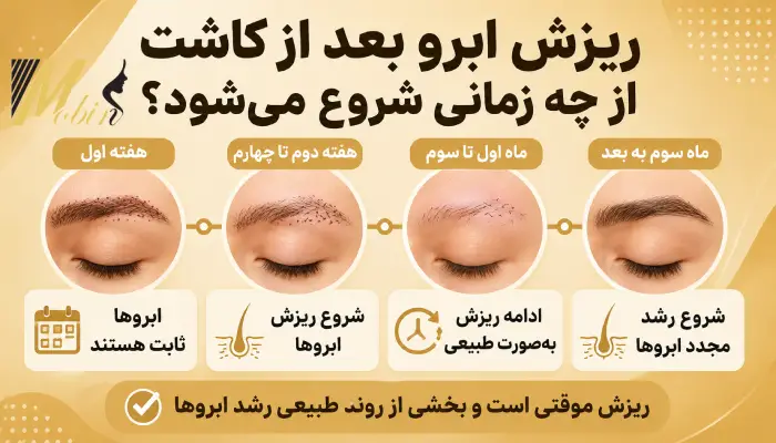 ریزش ابرو بعد از کاشت از چه زمانی شروع میشود؟