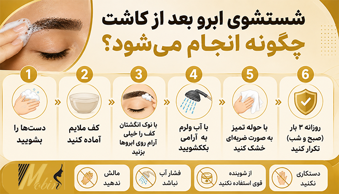 شستشوی ابرو بعد از کاشت