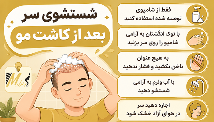 شستشوی سر بعد از کاشت مو