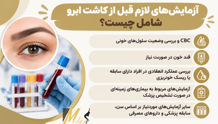 آزمایشهای لازم قبل از کاشت ابرو شامل چیست؟